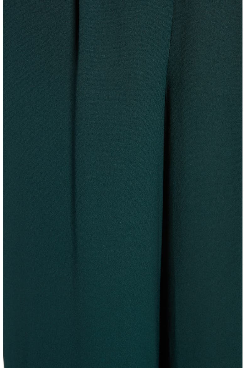 Flutter Sleeve Belted Satin Jumpsuit, Alternate, color, HUNTER