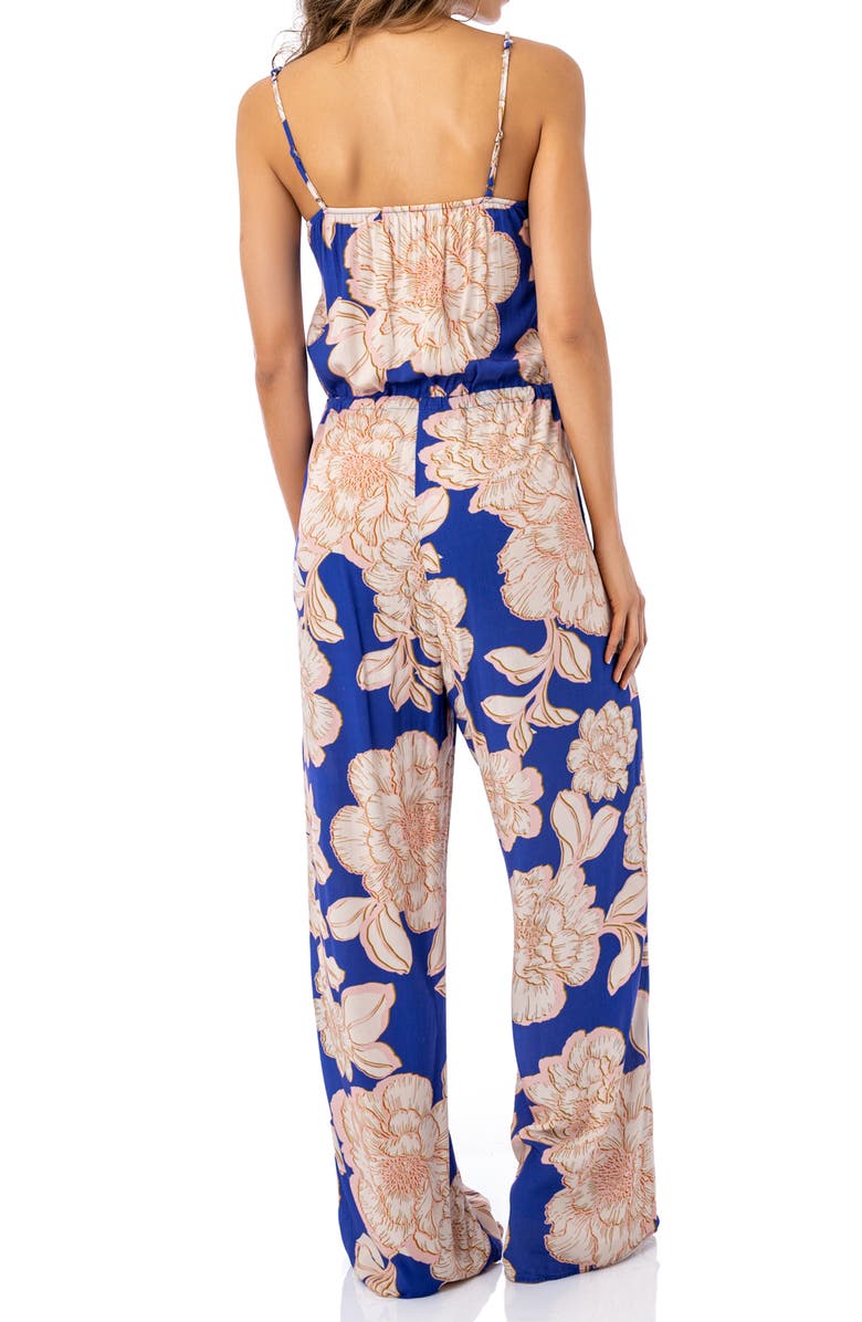 Maaji Blue Bouquet Arielle Cover-Up Jumpsuit, Alternate, color, Blue