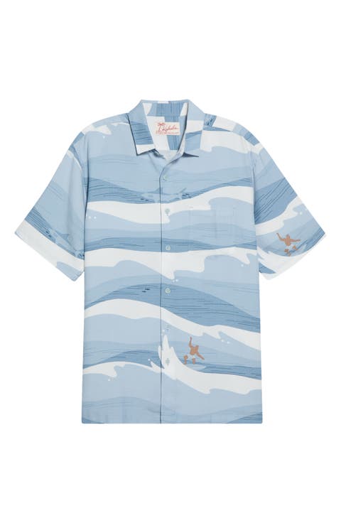 Surf Jacquard Short Sleeve Button-Up Shirt
