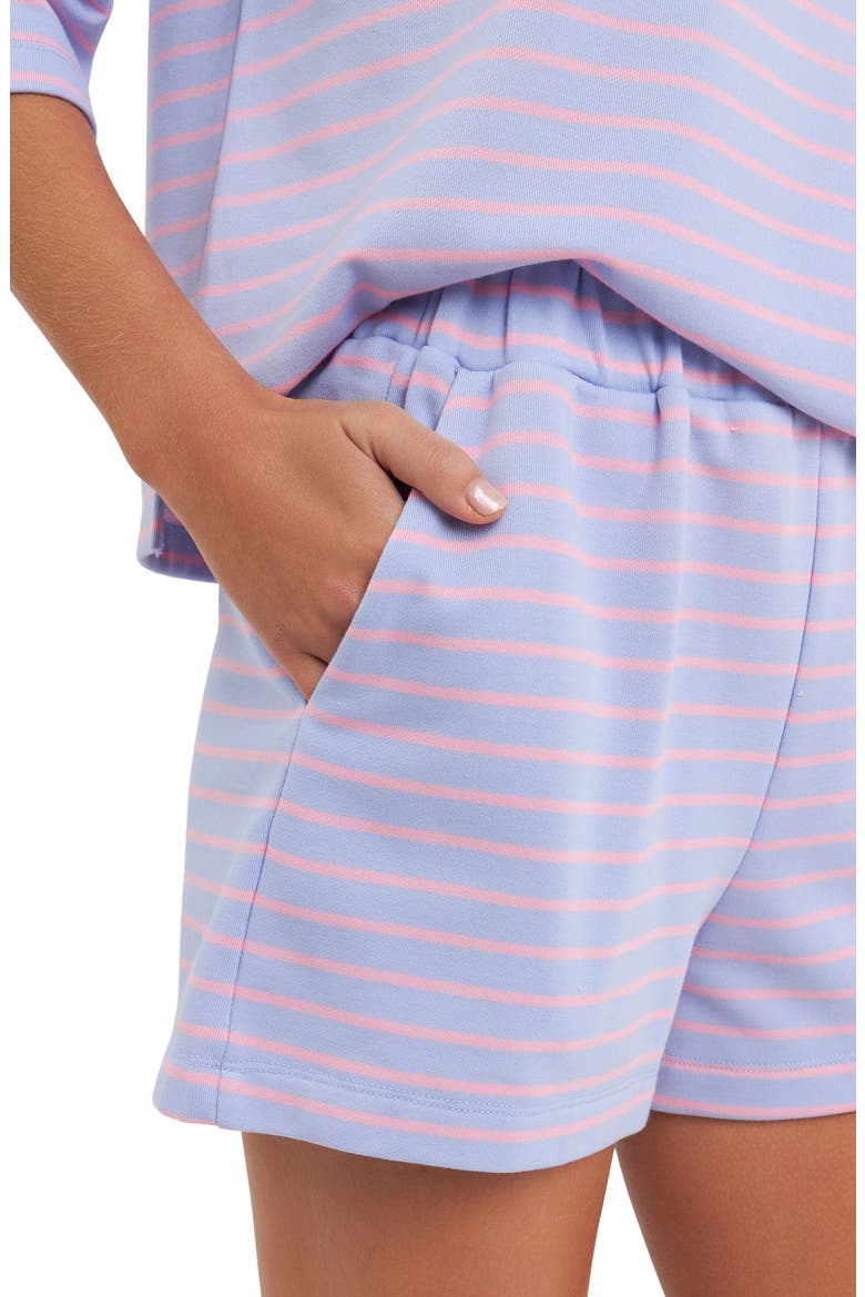 Breton Stripe Shorts, Alternate, color, LAVENDER/ PINK