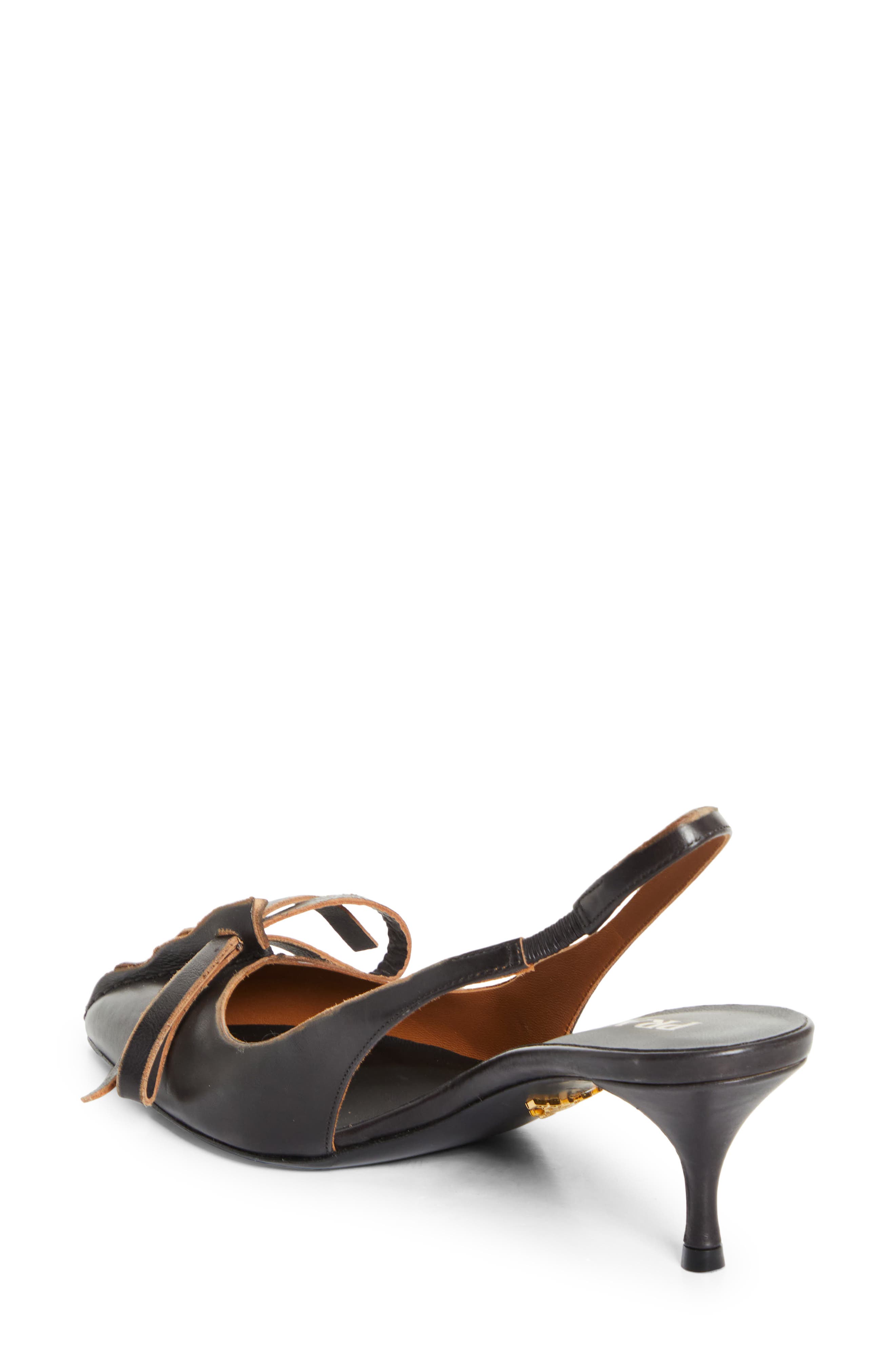 Prada Exposed Seam Slingback Pump, Alternate, color, Nero Cuoio