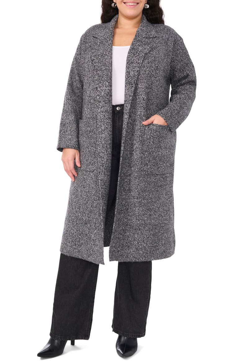 Tie Waist Long Cardigan, Main, color, MEDUIM HEATHERED GREY MARLED