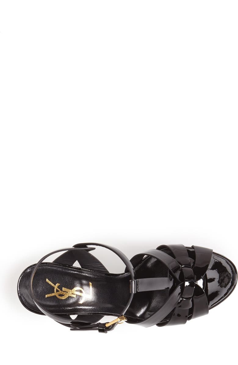 Saint Laurent Tribute T-Strap Platform Sandal, Alternate, color,