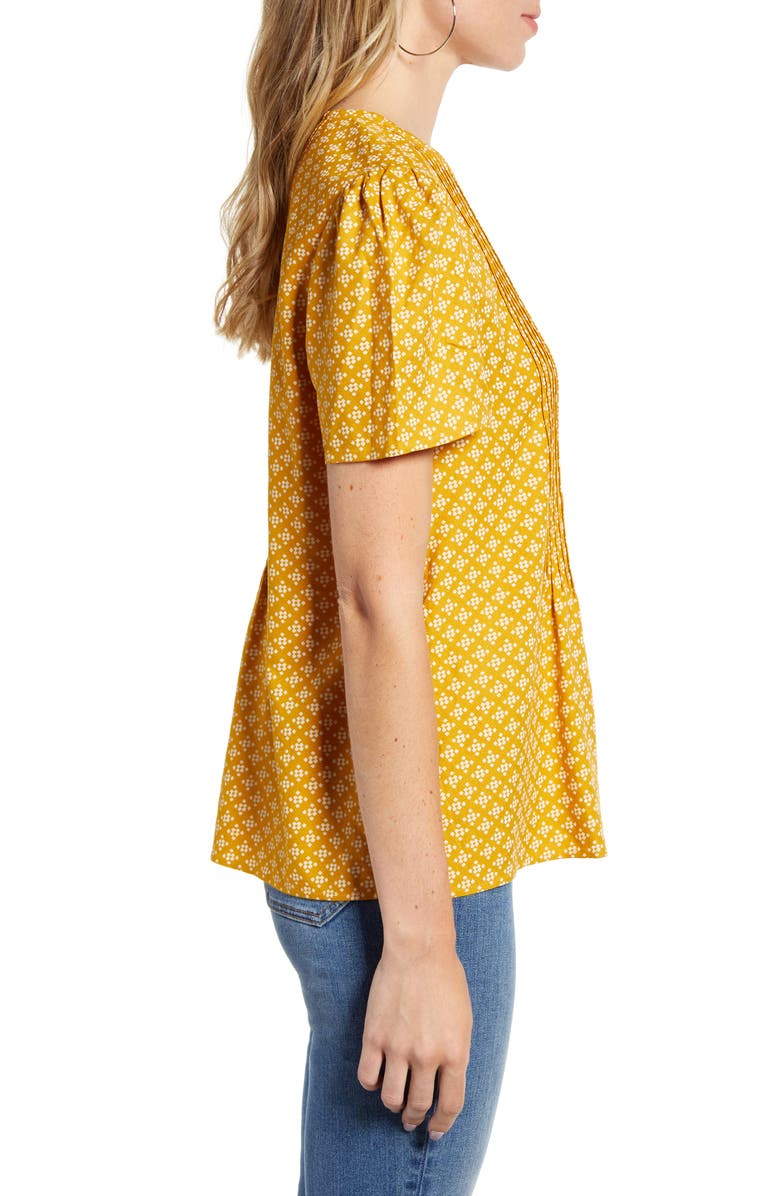 Hinge Pintuck V-Neck Blouse, Alternate, color,