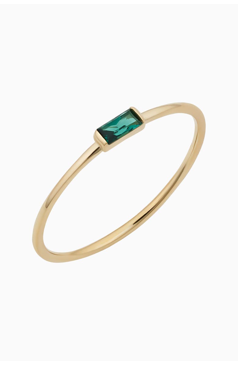 Oradina 14K Gold Fresco Baguette Ring, Main, color, Green Cubic Zirconia