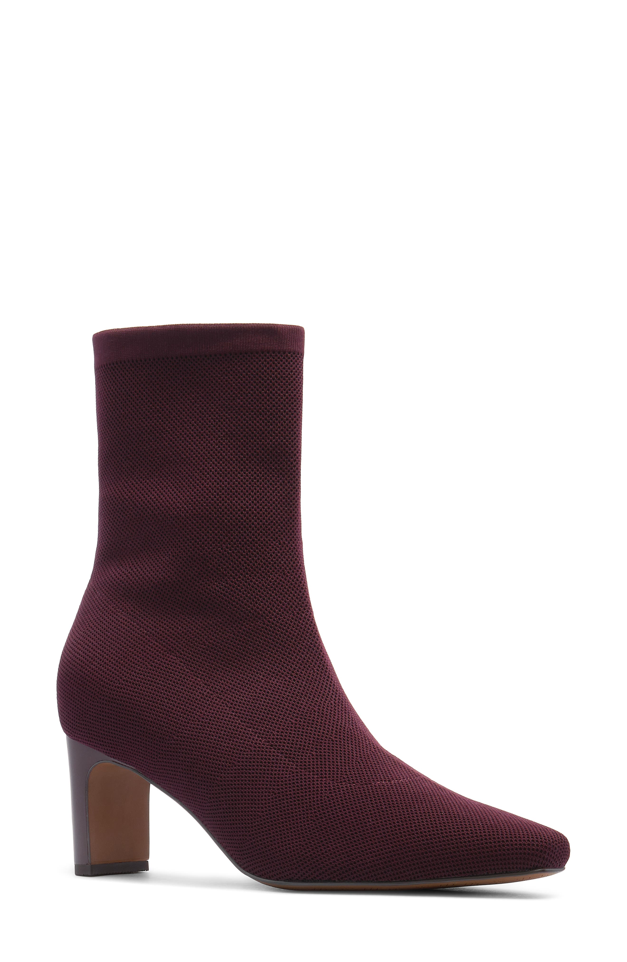 Frankie4 Melrose Stretch Knit Bootie In Burgundy