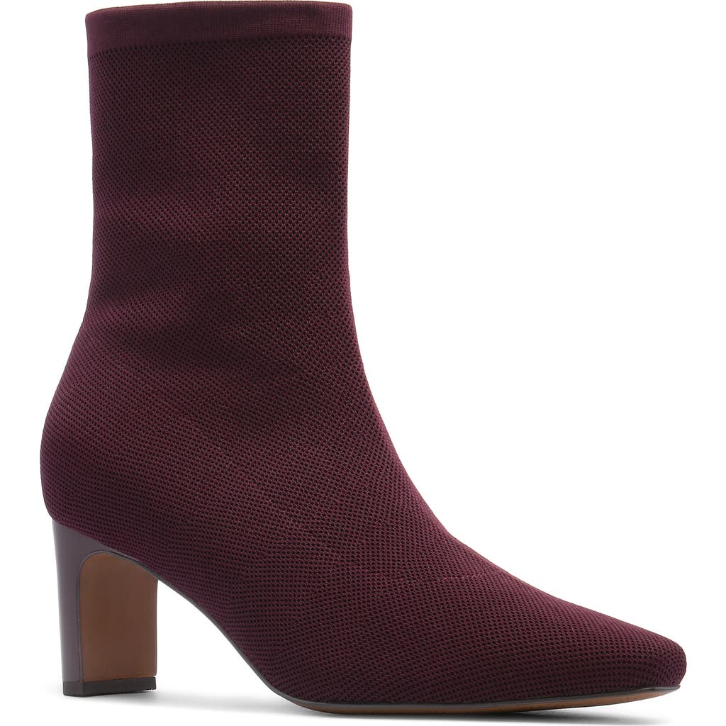 Frankie4 Melrose Stretch Knit Bootie In Burgundy