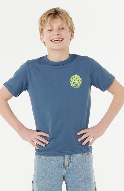 Rip Curl Kids' Wetsuit Icon Cotton Graphic T-shirt In Blue
