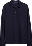 Ralph Lauren Purple Label Long Sleeve Cotton & Cashmere Polo