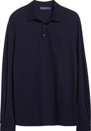 Ralph Lauren Purple Label Long Sleeve Cotton & Cashmere Polo