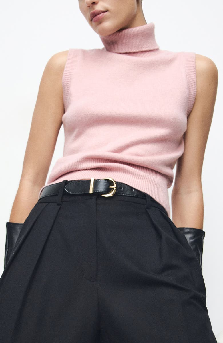 MANGO Baby Turtleneck Sleeveless Sweater, Main, color, Pale Pink