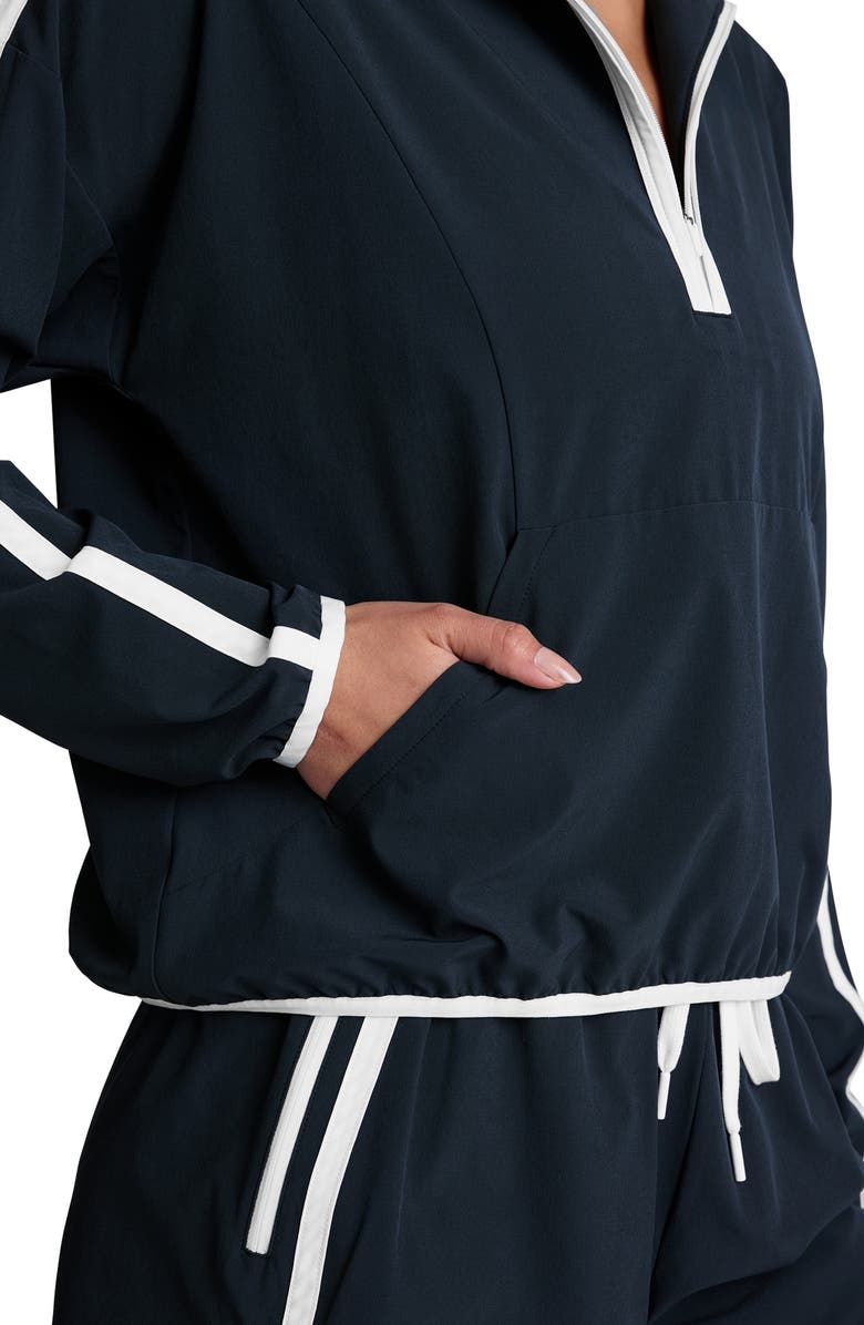 Beyond Yoga Course Contrast Half-Zip Pullover, Alternate, color, Nocturnal Navy/True