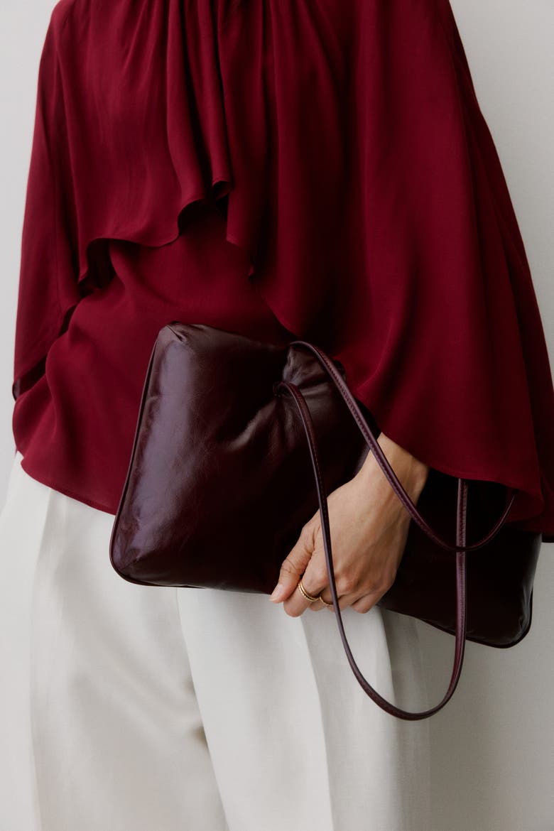 Cape Blouse, Alternate, color, Dark red