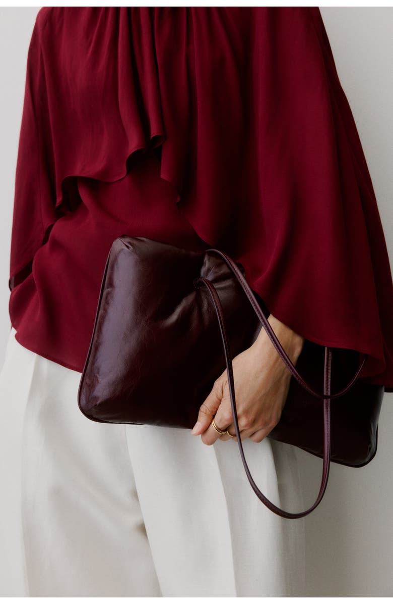 H&M Cape Blouse, Alternate, color, Dark Red