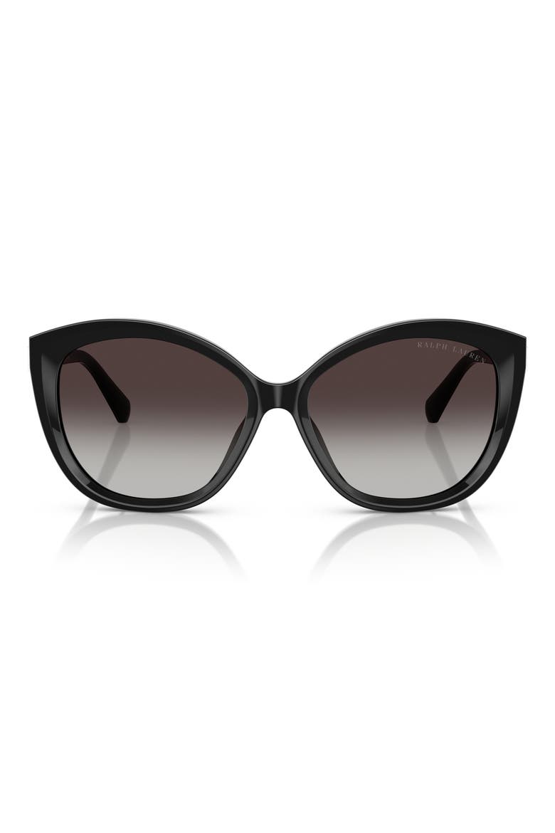 57mm Gradient Butterfly Sunglasses, Main, color, BLACK / GRADIENT GREY