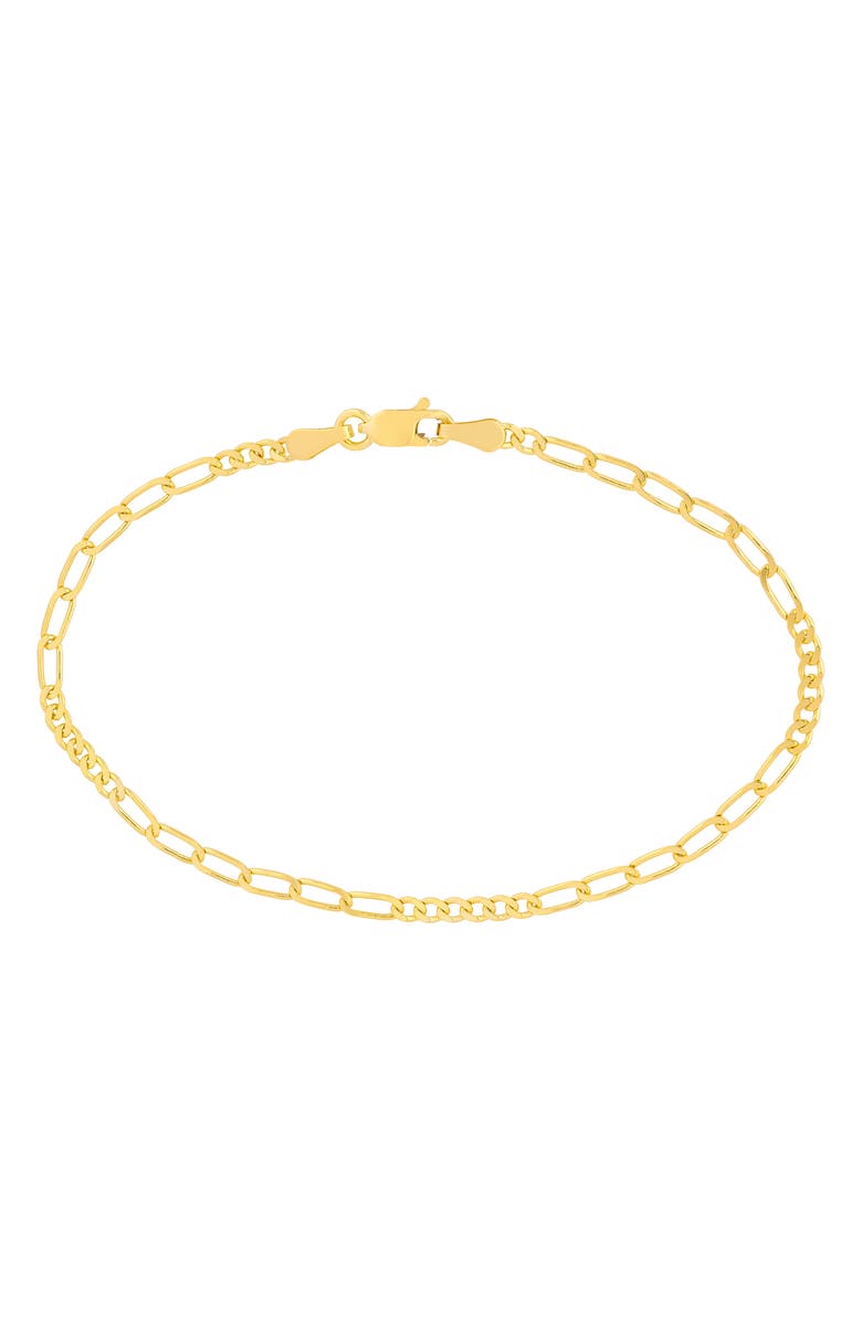 HAWLEY ST 14K Gold Classic Figaro Chain Bracelet, Main, color,