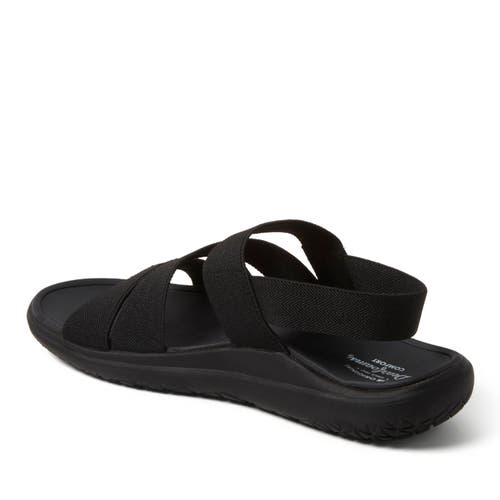 Dearfoams Emilia Elastic Gore Strappy Sandal In Black