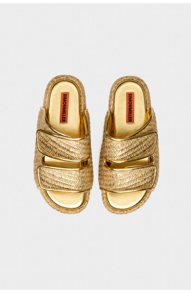 SIMONMILLER Metallic Raffia Cro Slide, Alternate, color, Gold/Natural