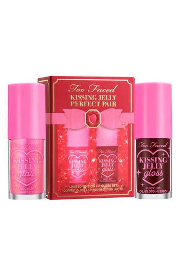 Too Faced Kissing Jelly Favorites Lip Oil Gloss Set $44 Value