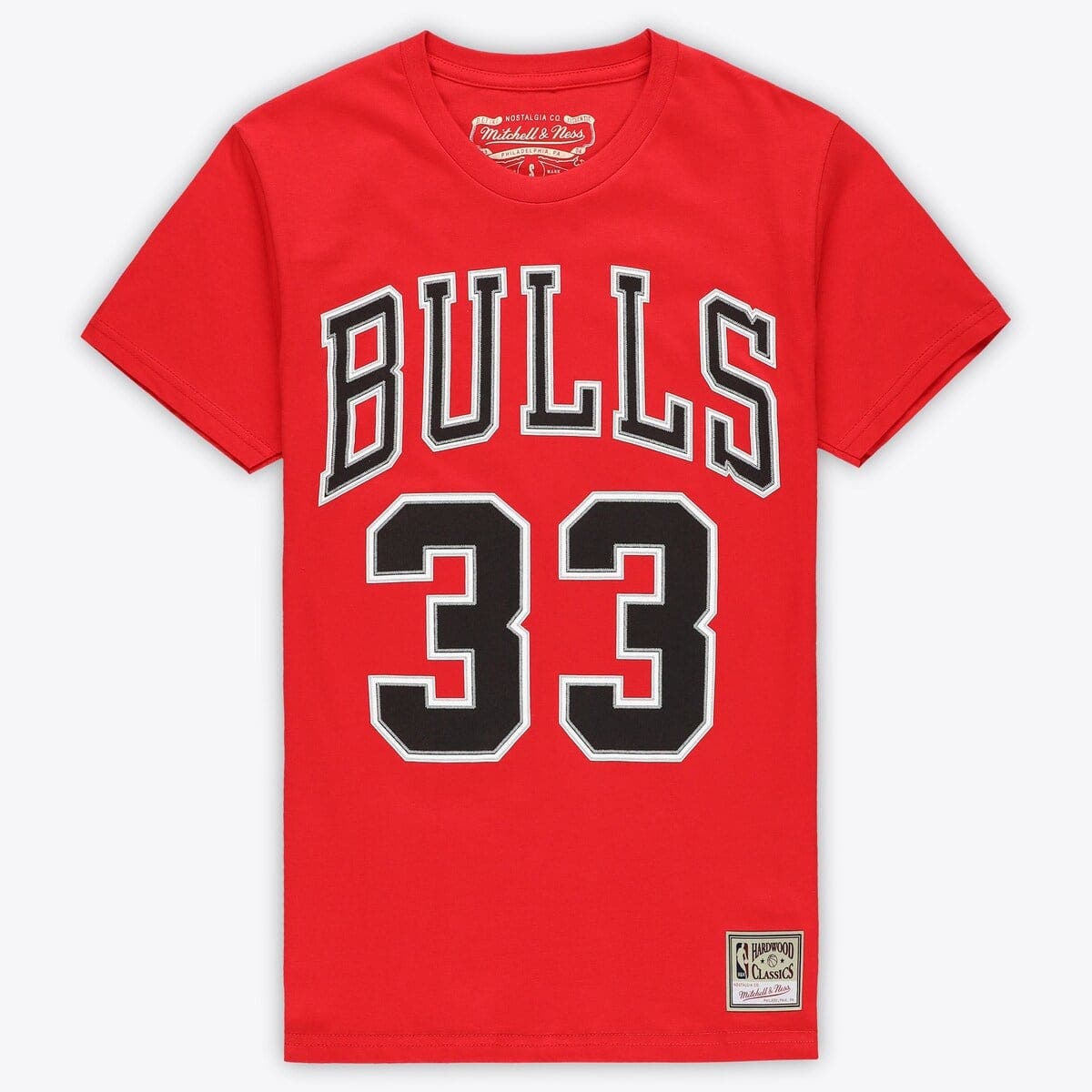 Mitchell & Ness Unisex  Scottie Pippen Red Chicago Bulls Hardwood Classics Name & Number T-shirt