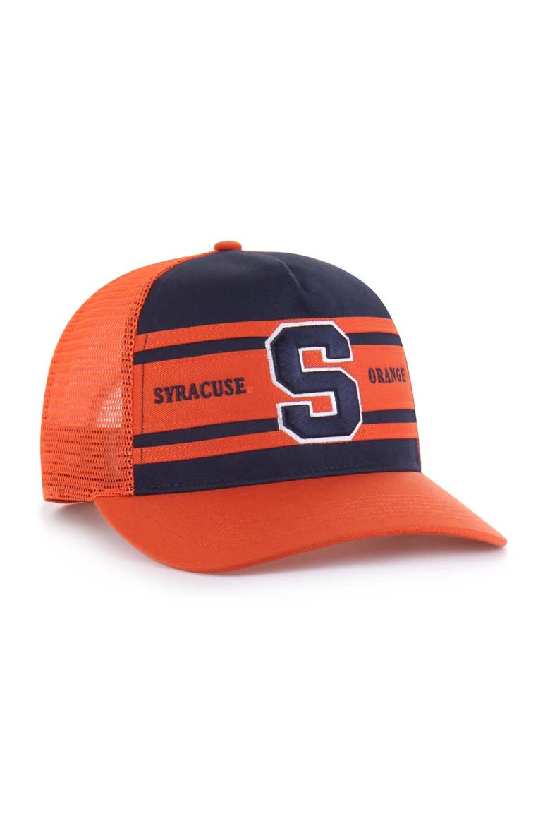 Youth '47 Navy/Orange Syracuse Orange Super Stripe Hitch Adjustable Trucker Hat, Alternate, color, Navy