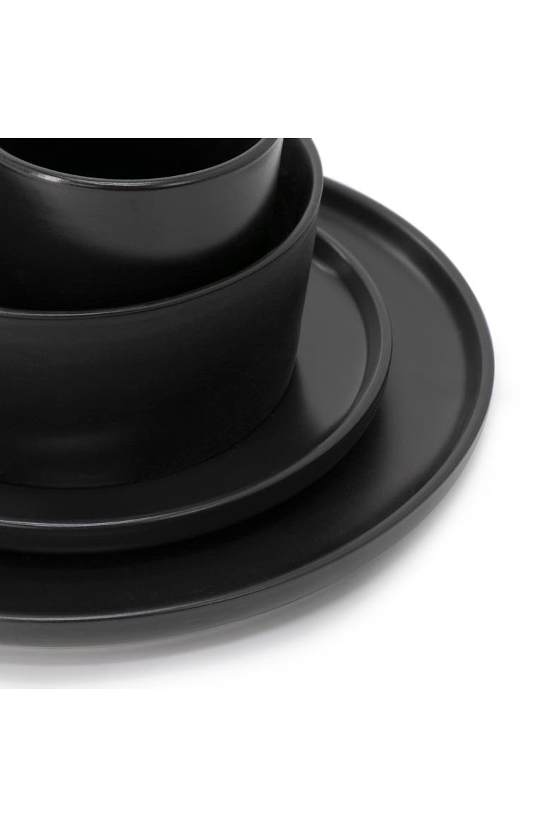 Luxmatte Black 16 Piece Dinnerware Set, Alternate, color, Black