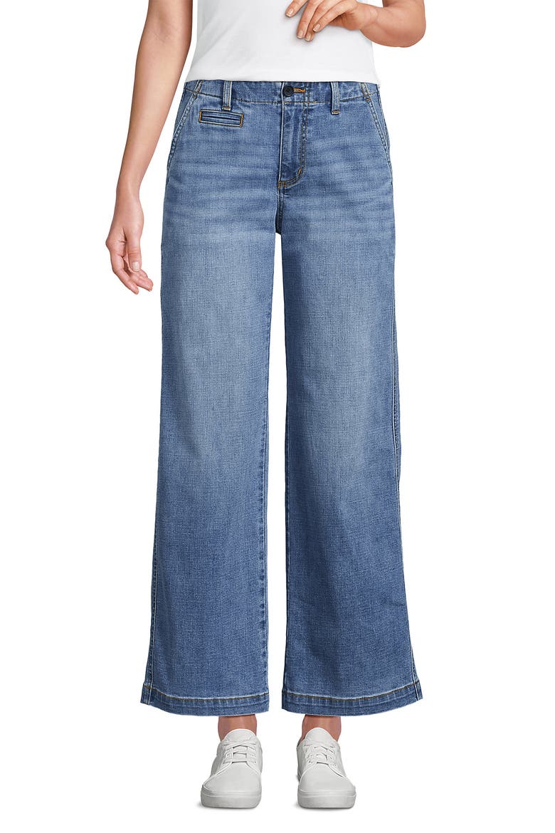 Mid Rise Denim Wide Leg Ankle Jeans, Main, color, Beau Blue