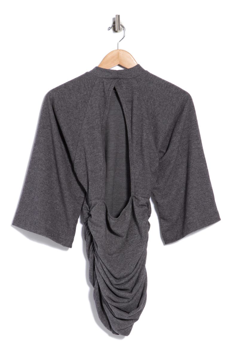 Belle Sleeve Ruched Minidress, Alternate, color, GREY