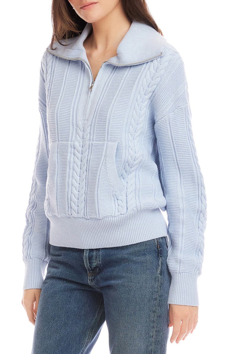 FIFTEEN TWENTY Karin Cotton & Wool Blend Half Zip Sweater, Alternate, color, 