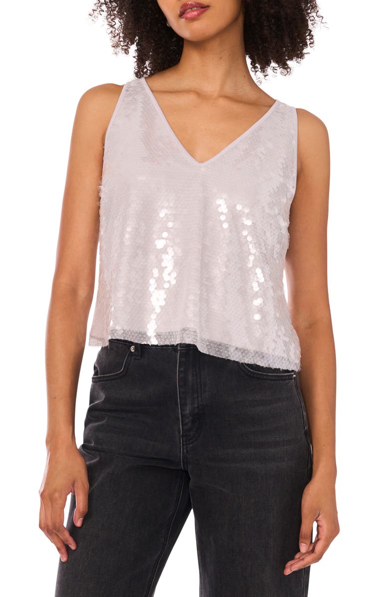 1.STATE Sequin V-Neck Tank, Main, color, Silver Mist