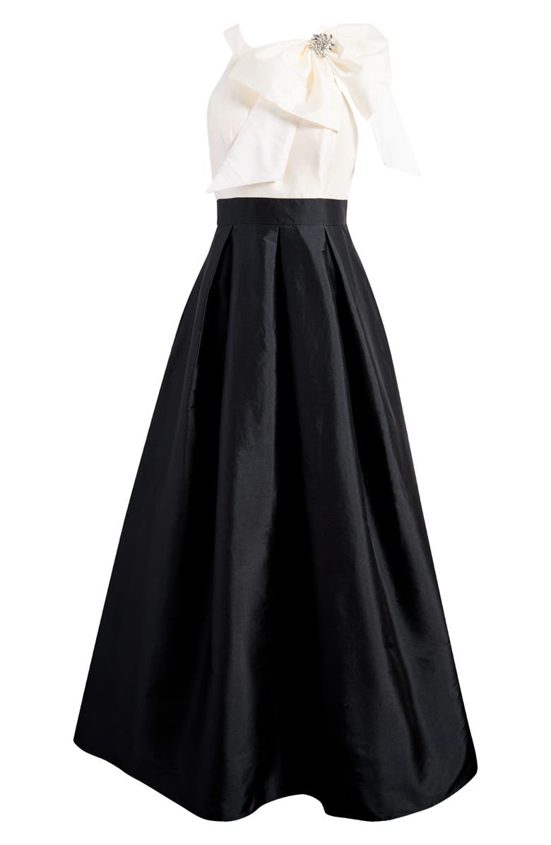 Eliza J Bow Mikado Ballgown, Alternate, color, Black Ivory