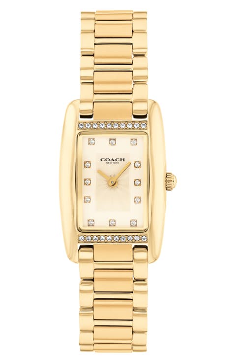 Reese Crystal Rectangular Bracelet Watch, 20mm