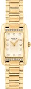 COACH Reese Crystal Rectangular Bracelet Watch, 20mm