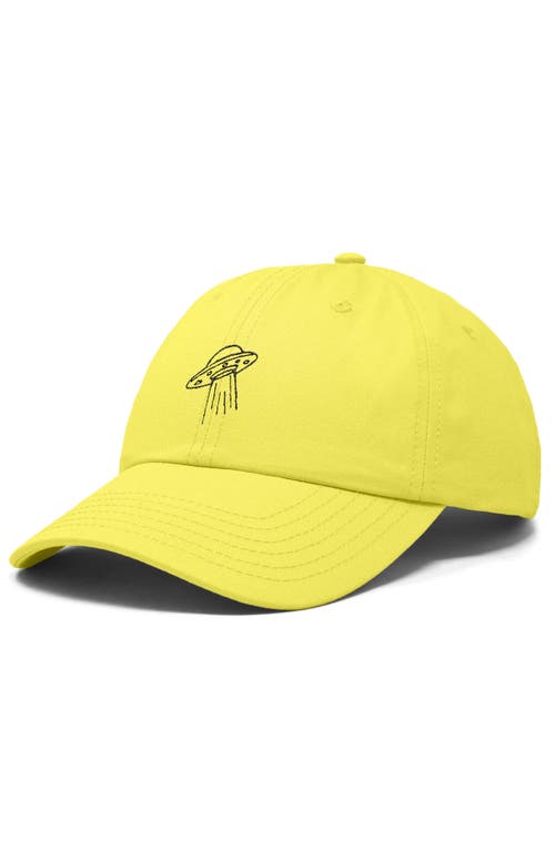 Dalix Ufo Embroidered Adjustable Dad Cap In Yellow