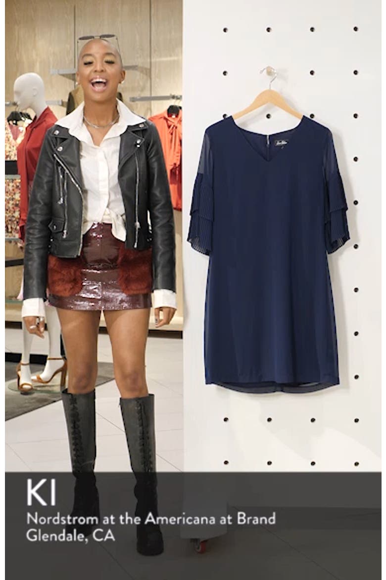 Pleat Sleeve Shift Dress video