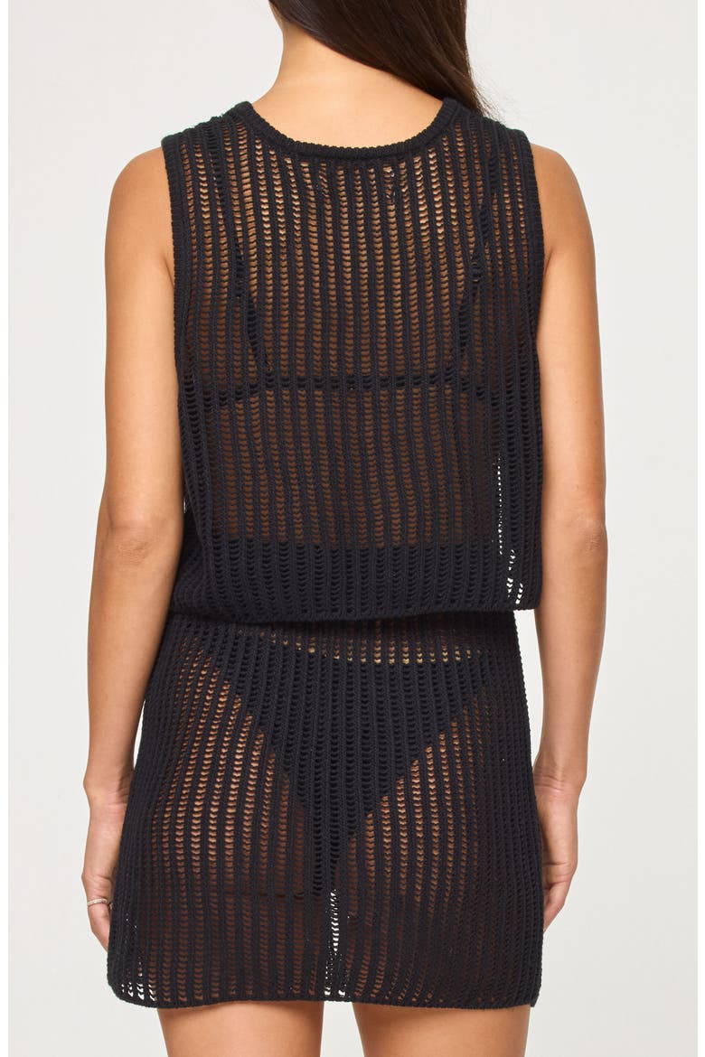 Sander Open Stitch Cover-Up Tank, Alternate, color, BLACK