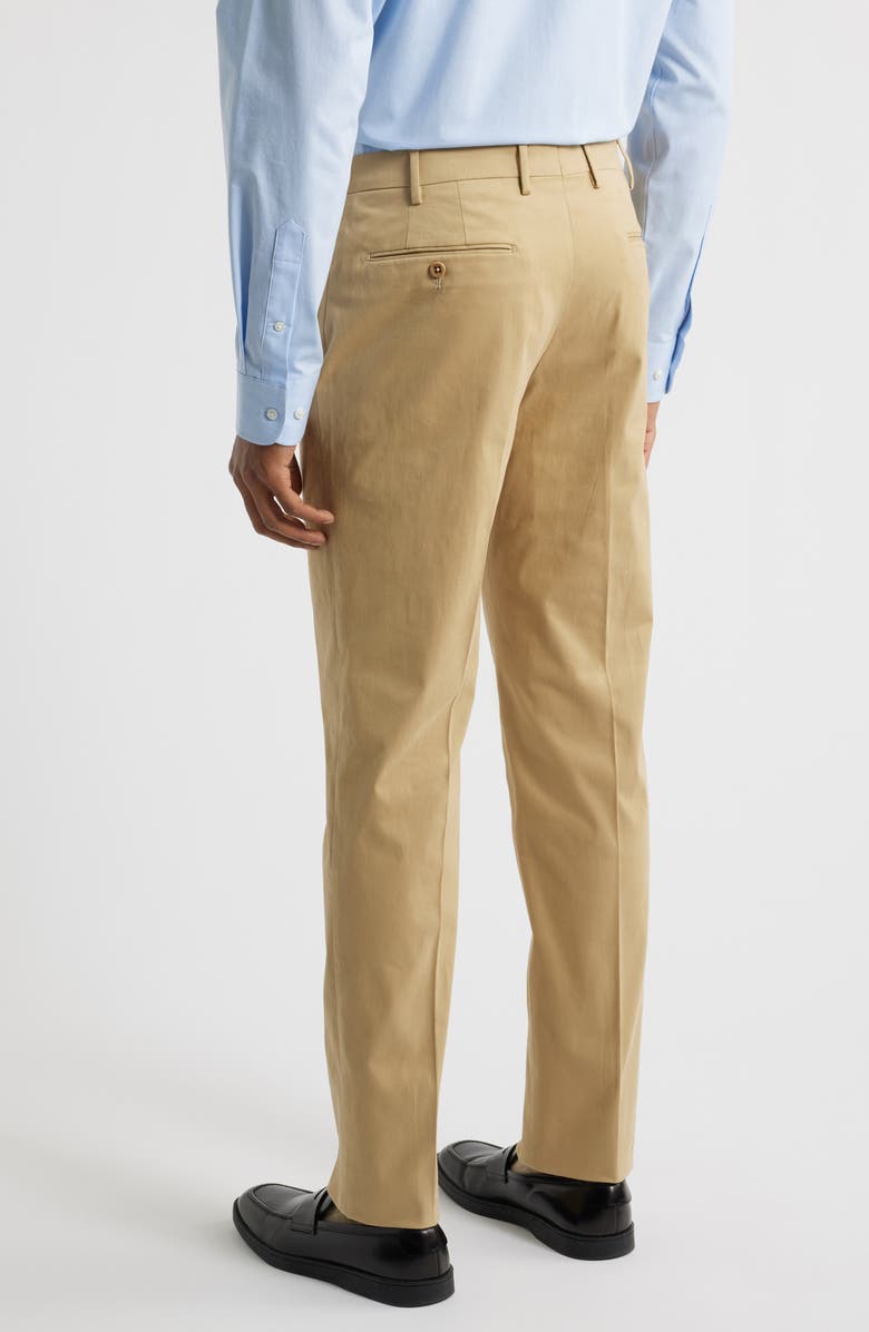 Zanella Parker Flat Front Stretch Cotton Pants, Alternate, color, Khaki