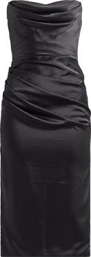 HOUSE OF CB Santana Strapless Satin Cocktail Dress