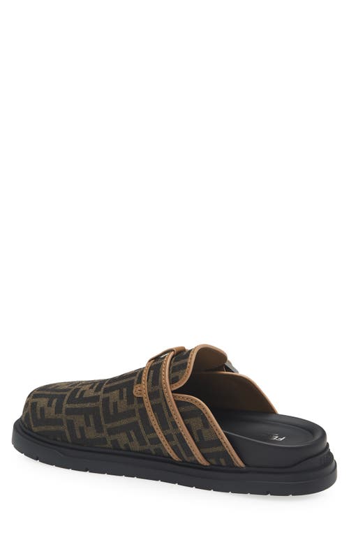 Shop Fendi Feel Ff Logo Clog In Tabacco Nero.sand