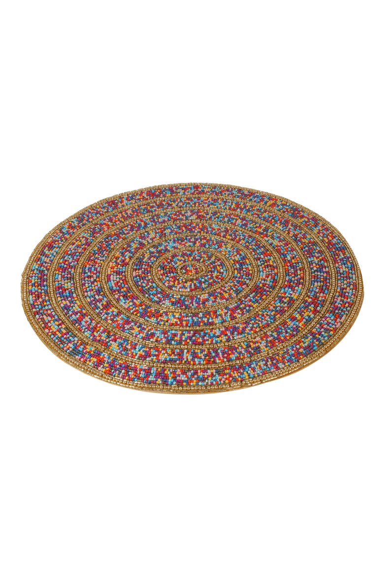 Magnolia Beaded Place Mat, Alternate, color, GOLD MULTI