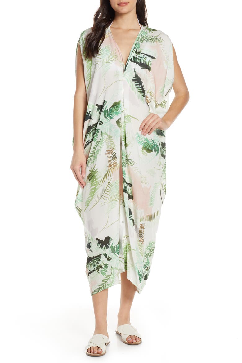 Floral Cover-Up Caftan, Main, color, MARAU