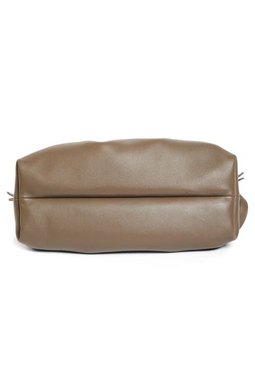 Ferragamo Medium Gancio Piercing Soft Leather Shoulder Bag In Concrete