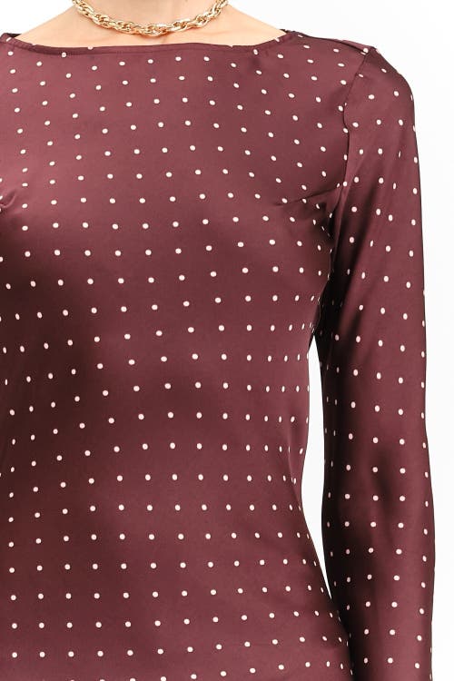 Sisterly Adele Polka-dot Gown In Burgundy
