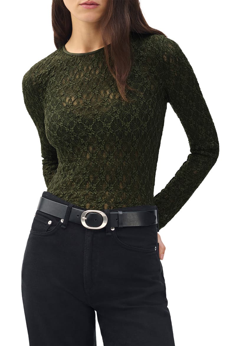 Ellie Lace Top, Alternate, color, ARMY