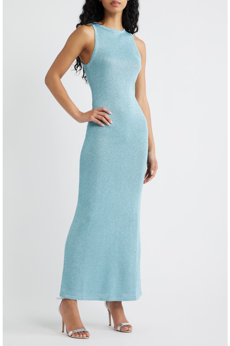 Tourista Sleeveless Knit Maxi Dress, Main, color, BLUE