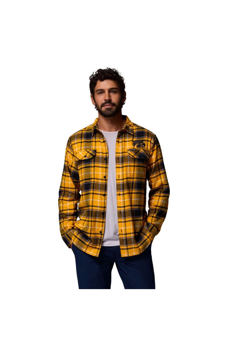 Columbia Men's Columbia  Gold Iowa Hawkeyes Flare Gun Omni-Wick Flannel Long Sleeve Button-Up Shirt, Alternate, color, 
