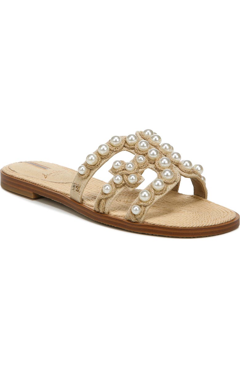 Sam Edelman Bay Imitation Pearl Cutout Slide Sandal, Main, color,