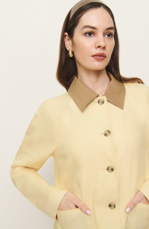 Reformation Lila Linen Jacket In Parmesan