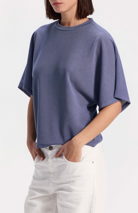 Short-Sleeve Batwing Top