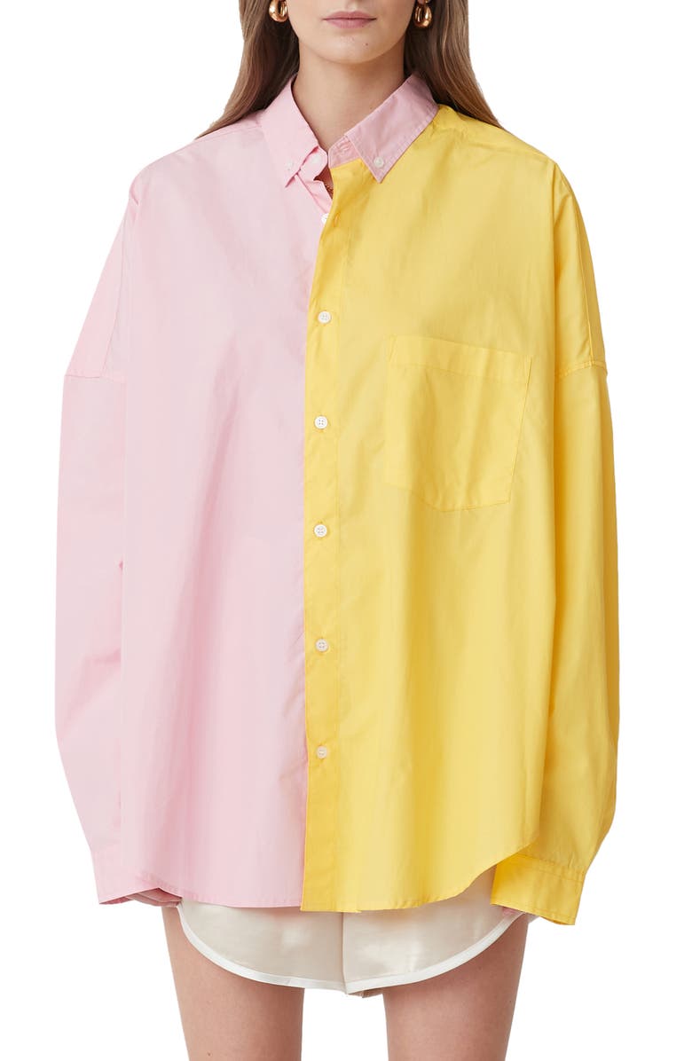 BLANCA Henrietta Two-Tone Cotton Button-Up Shirt, Main, color, 